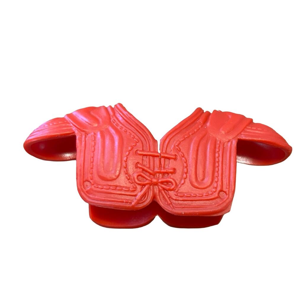 Vintage Ken Doll 1963 Touchdown #799 Vinyl Shoulder Pads Red - Picture 2 of 2